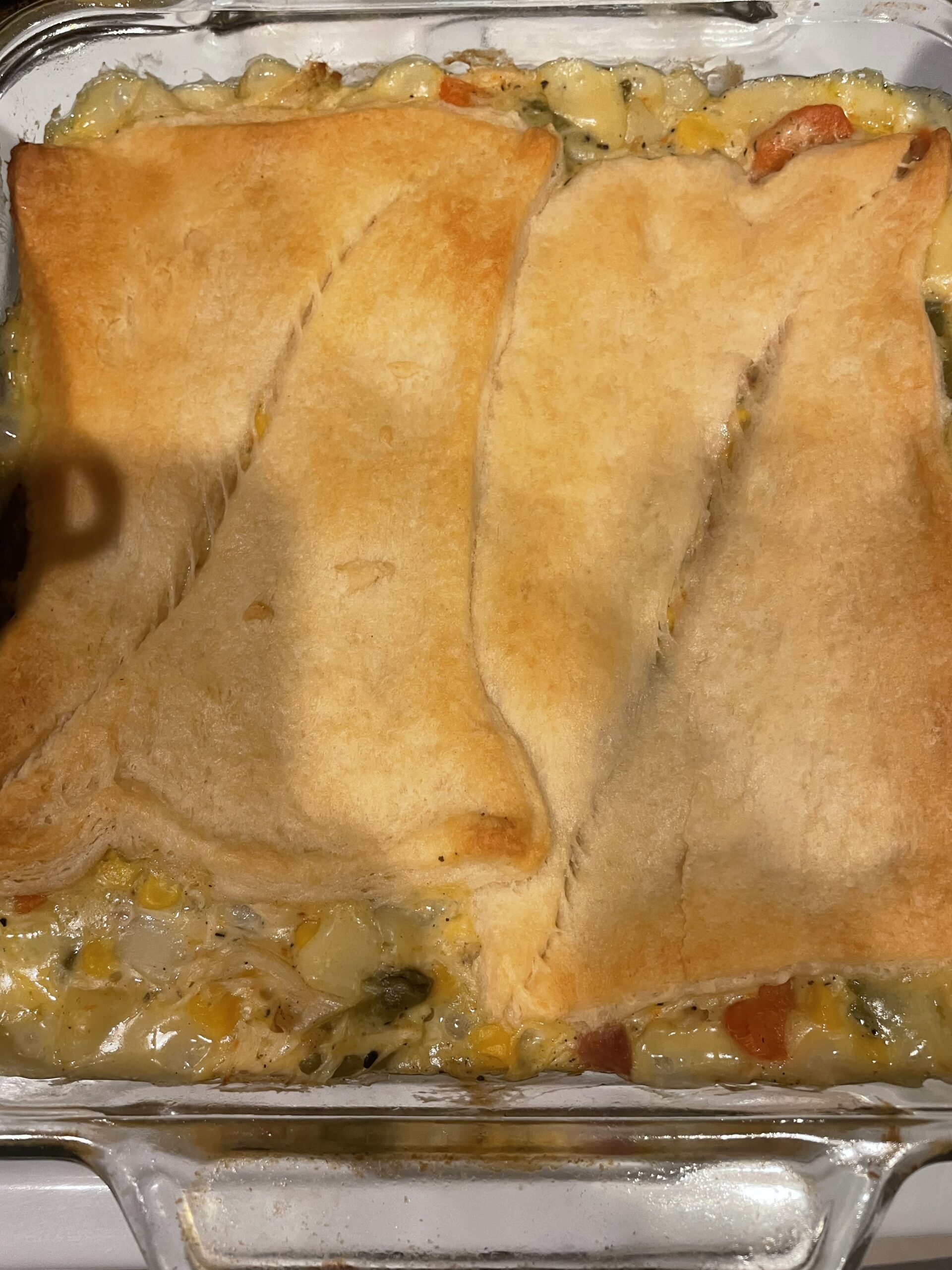 Creamy Chicken Pot Pie with crescent rolls