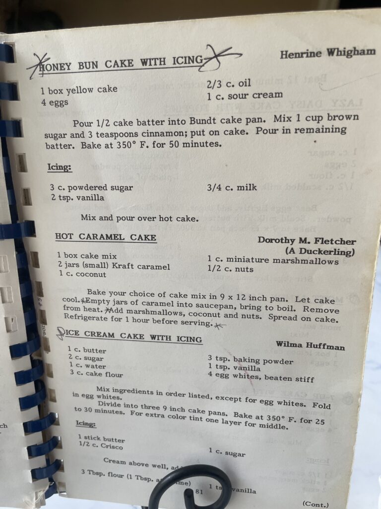 Vintage church cookbook