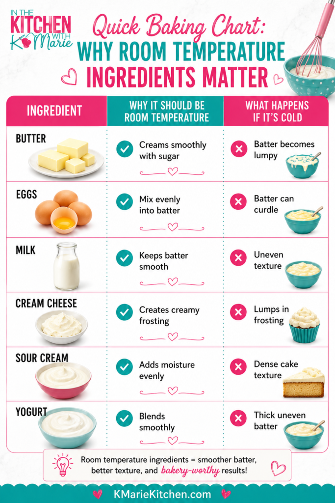 why room temperature ingredients matter baking chart