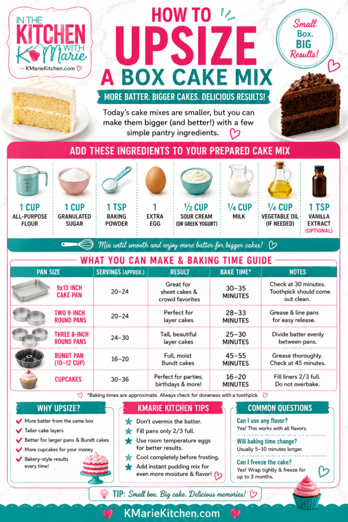 How to upsize cake mix cake chart 