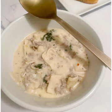 Creamy White Lasagna Soup